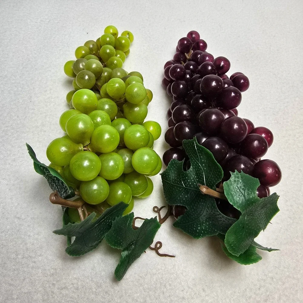 Realistic Artificial Grapes Green Purple Faux Fruit Bunches‎ Decor Home Display